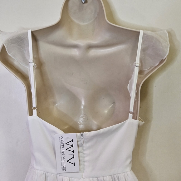 LE LIS Western Vogue White Sweetheart Neckline Fit&Flare Mini Dress,Large,NWT - Picture 8 of 16
